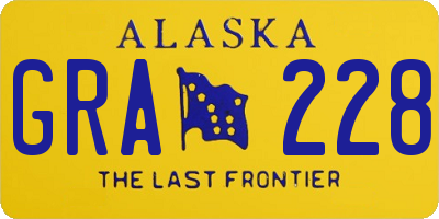 AK license plate GRA228