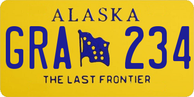 AK license plate GRA234