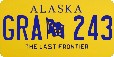 AK license plate GRA243