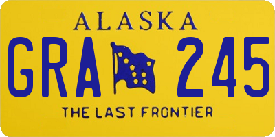 AK license plate GRA245