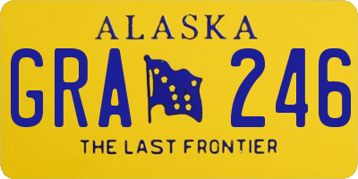 AK license plate GRA246