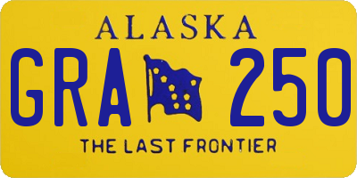 AK license plate GRA250