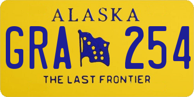 AK license plate GRA254