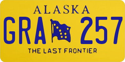 AK license plate GRA257