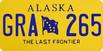 AK license plate GRA265