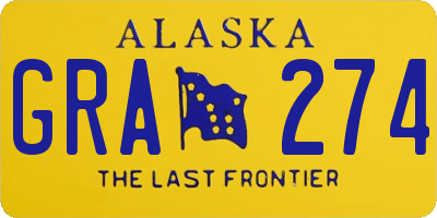 AK license plate GRA274