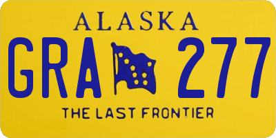 AK license plate GRA277