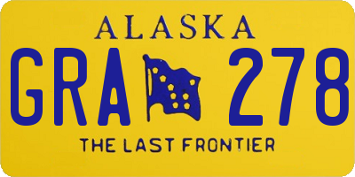 AK license plate GRA278