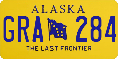 AK license plate GRA284