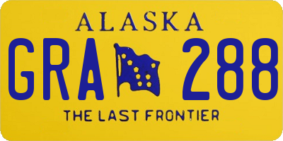 AK license plate GRA288