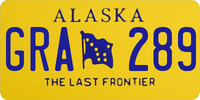 AK license plate GRA289