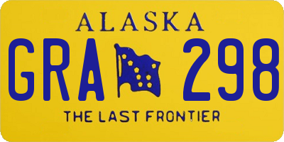 AK license plate GRA298