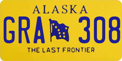 AK license plate GRA308