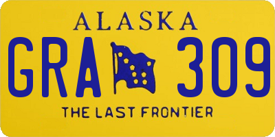 AK license plate GRA309