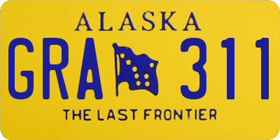 AK license plate GRA311