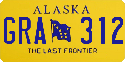 AK license plate GRA312