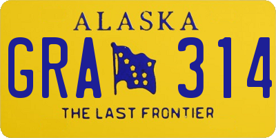 AK license plate GRA314