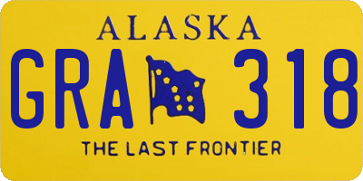 AK license plate GRA318