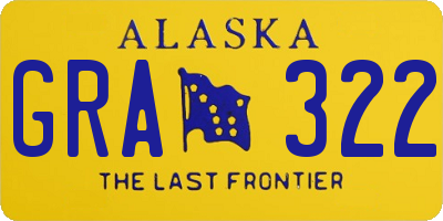 AK license plate GRA322