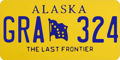 AK license plate GRA324