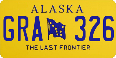 AK license plate GRA326