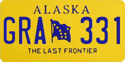 AK license plate GRA331