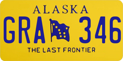 AK license plate GRA346