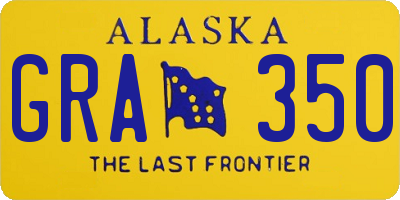 AK license plate GRA350