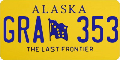 AK license plate GRA353