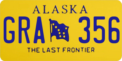 AK license plate GRA356