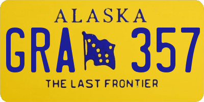 AK license plate GRA357