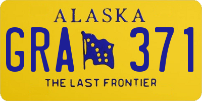 AK license plate GRA371