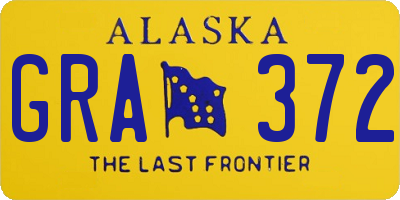 AK license plate GRA372
