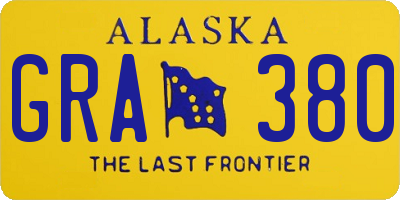 AK license plate GRA380