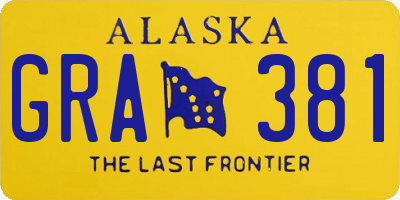 AK license plate GRA381