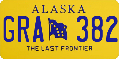 AK license plate GRA382