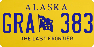 AK license plate GRA383