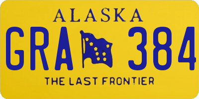 AK license plate GRA384