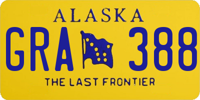 AK license plate GRA388