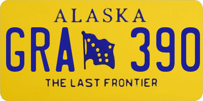 AK license plate GRA390