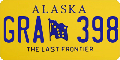 AK license plate GRA398