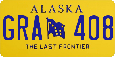 AK license plate GRA408