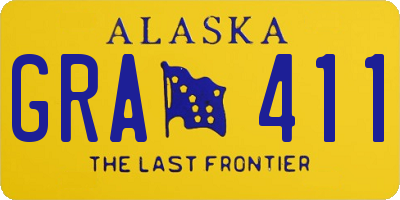 AK license plate GRA411