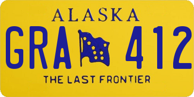 AK license plate GRA412