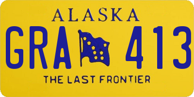 AK license plate GRA413