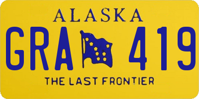 AK license plate GRA419