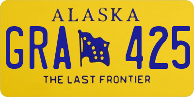 AK license plate GRA425