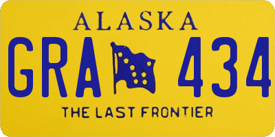AK license plate GRA434