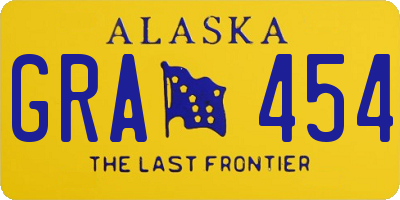 AK license plate GRA454
