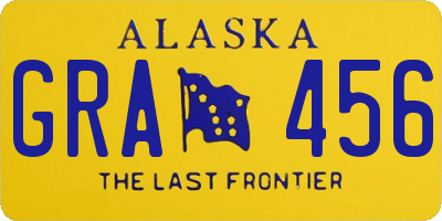 AK license plate GRA456